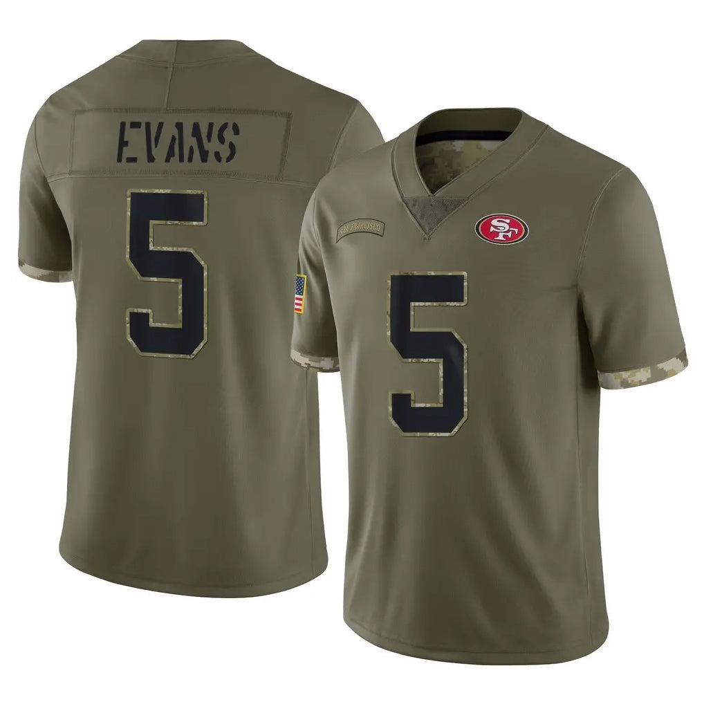harde SF.49ers #5 Mike Evans Player Olive Limited Salute To Service Home Game Stitched Jerseys