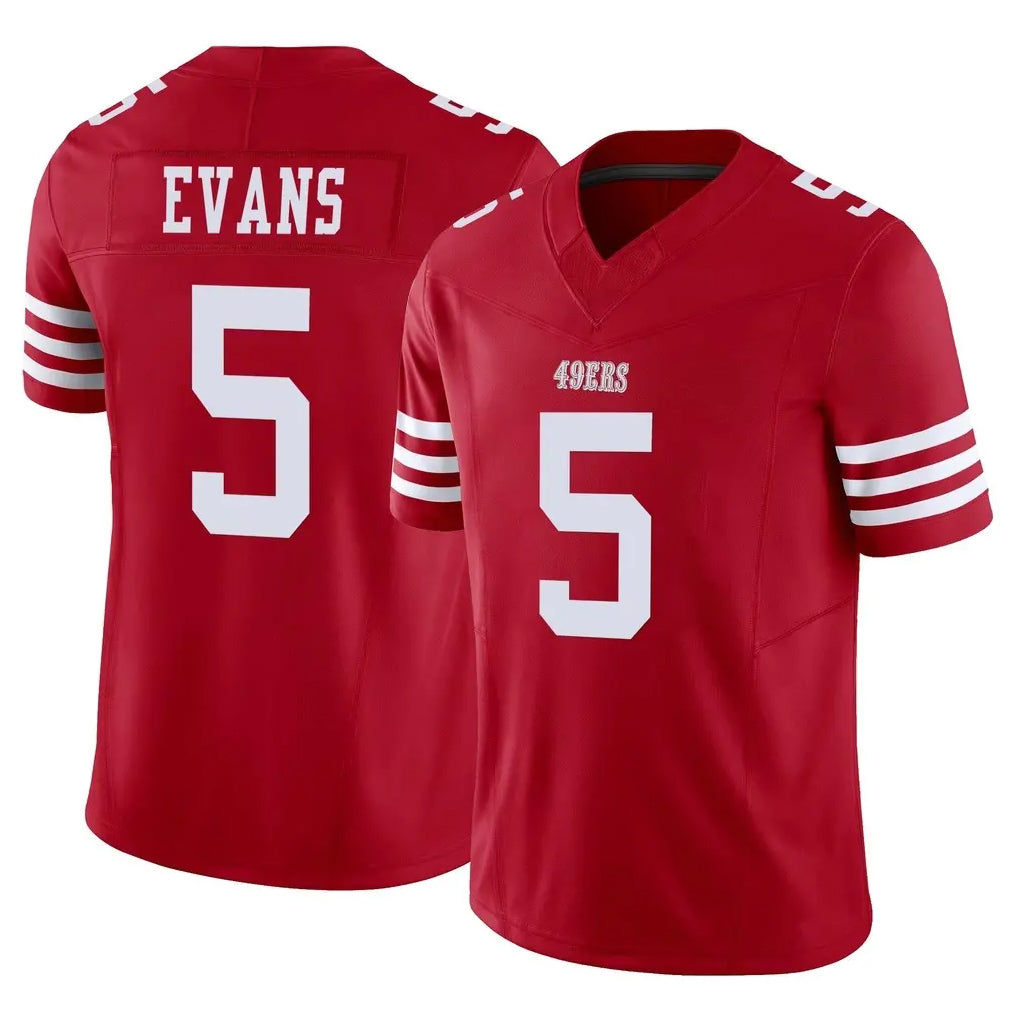 harde SF.49ers #5 Mike Evans Player Red Limited Vapor F.U.S.E. Home Game Stitched Jerseys