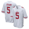 harde SF.49ers #5 Mike Evans Player White Home Game Stitched Jerseys