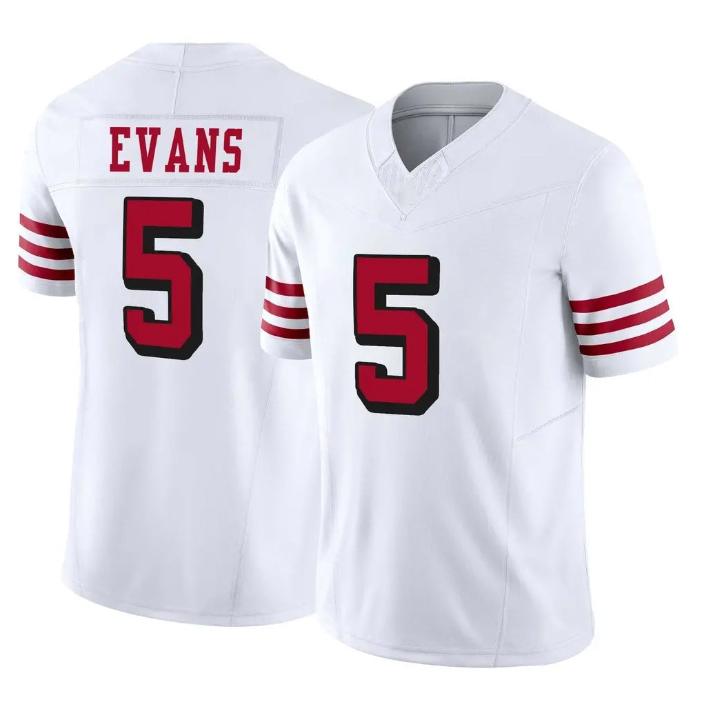 harde SF.49ers #5 Mike Evans Player White Limited Alternate Vapor F.U.S.E. Home Game Stitched Jerseys
