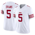 harde SF.49ers #5 Mike Evans Player White Limited Vapor F.U.S.E. Home Game Stitched Jerseys