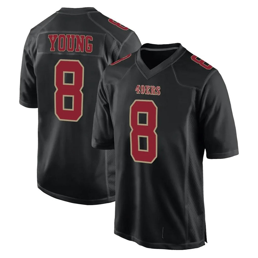 harde SF.49ers #8 Steve Young Player Black Fashion Game Football Jerseys