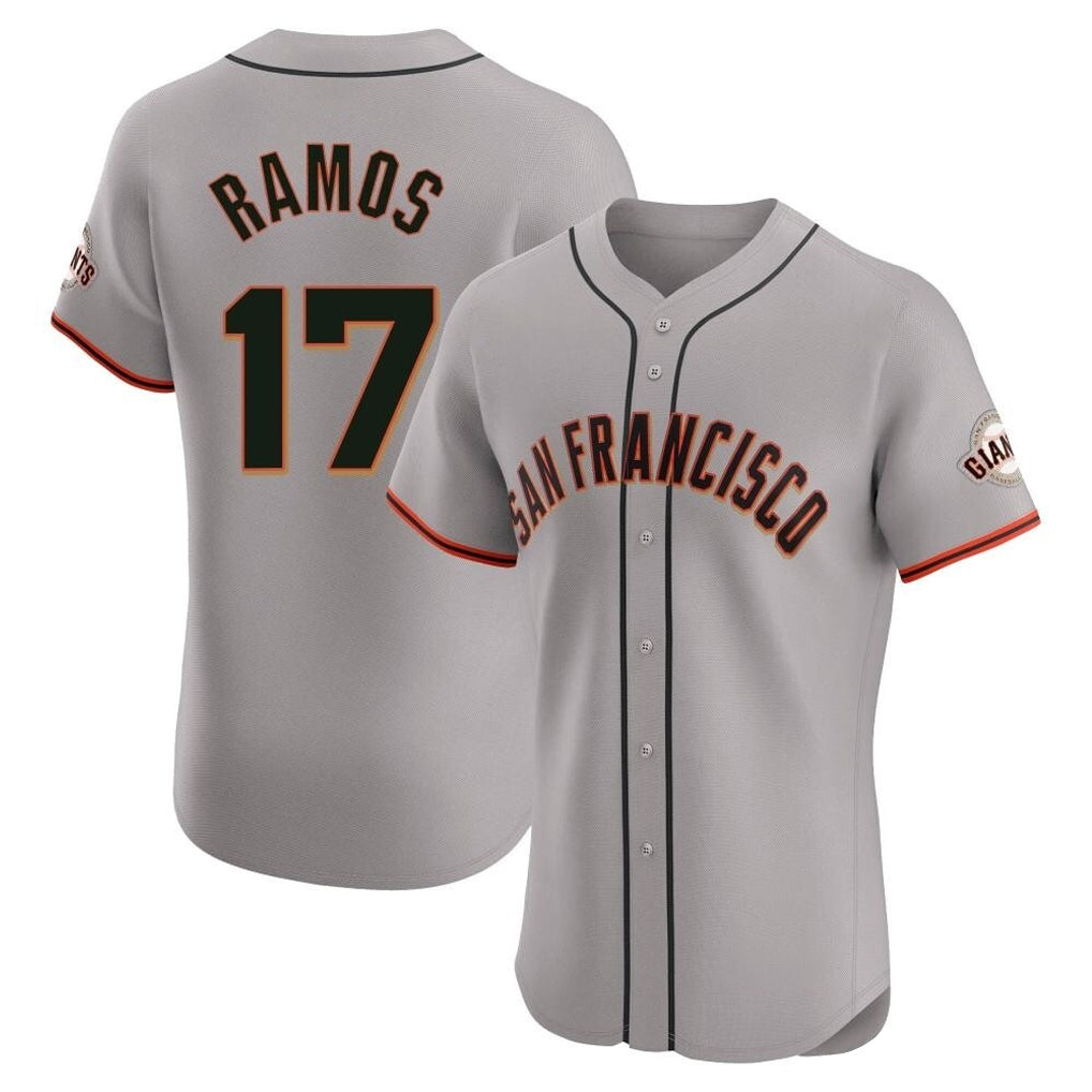 harde SF.Giants #17 Heliot Ramos Player Gray Home Limited Elite Stitched Jerseys