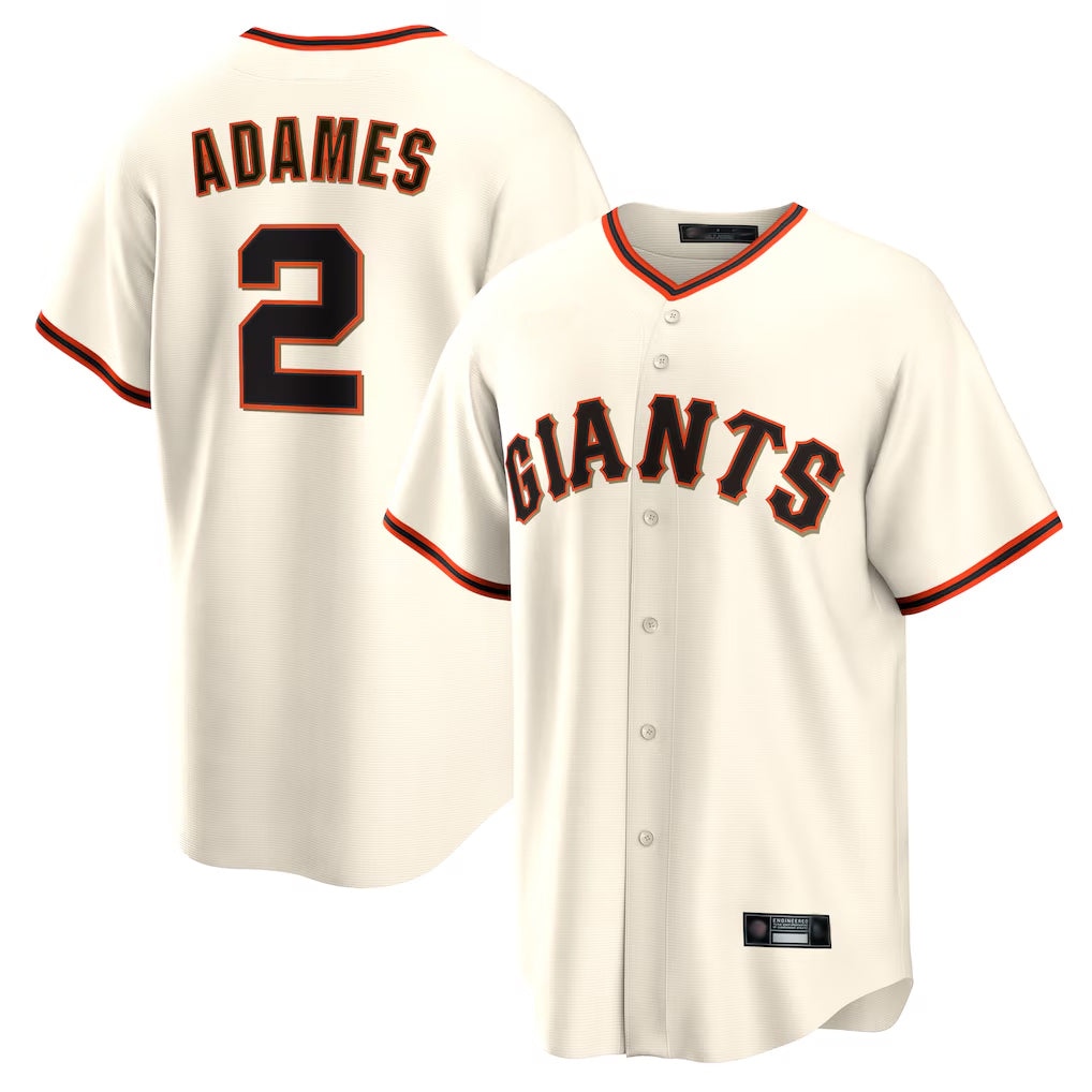 harde SF.Giants #2 Willy Adames Player Cream Home Game Stitched Jerseys