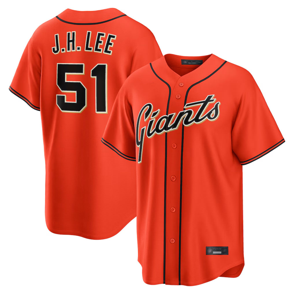 harde SF.Giants #51 Jung Hoo Lee Player Orange Home Game Stitched Jerseys