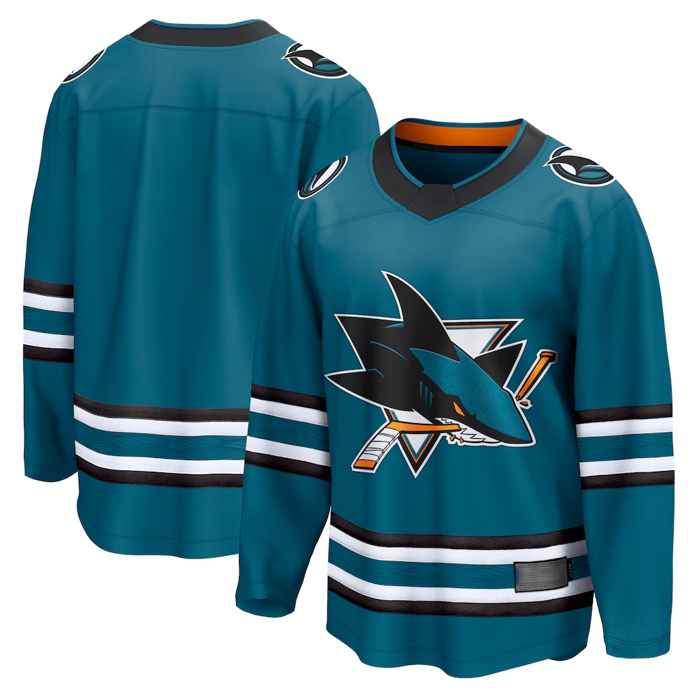 harde S.Jose Sharks Teal Home Breakaway Jerseys