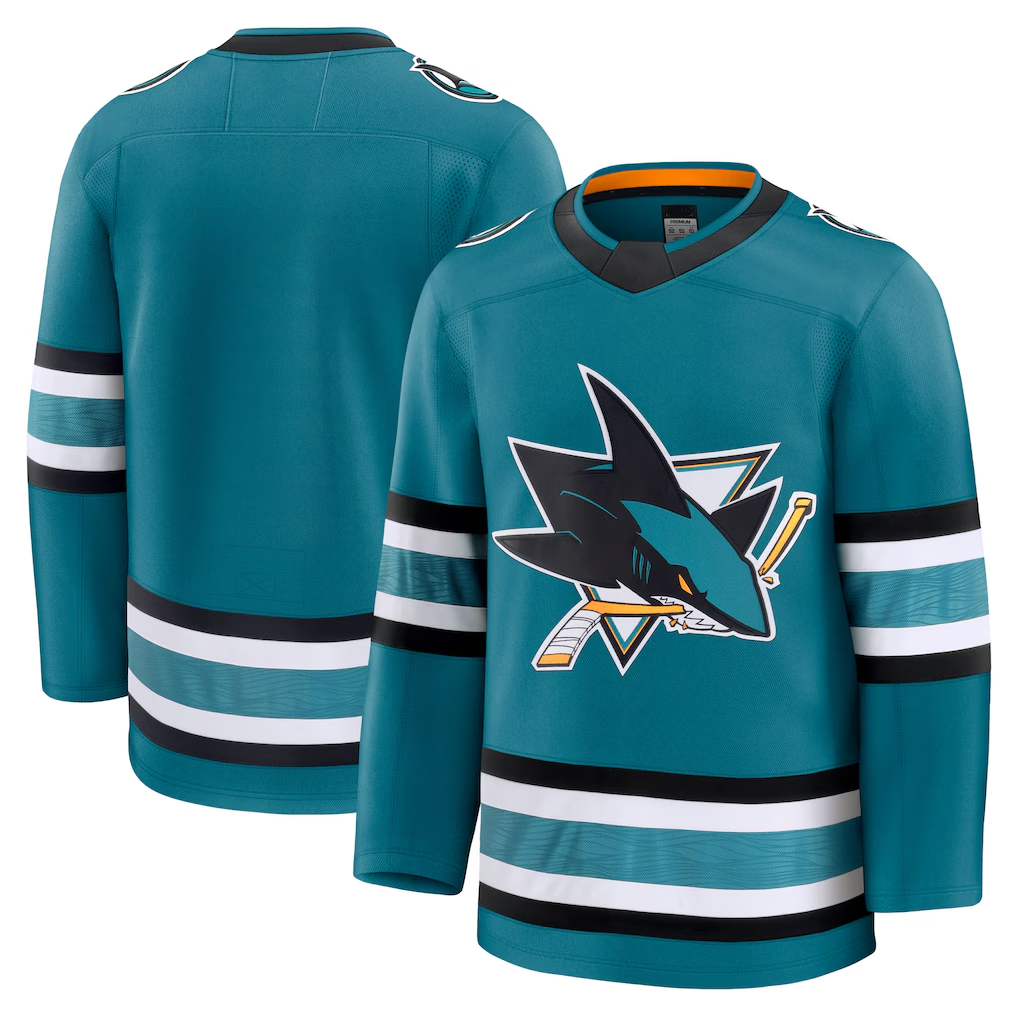 harde S.Jose Sharks Teal Home Premium Jerseys