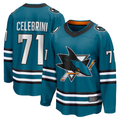 harde S.Jose Sharks #71 Macklin Celebrini Teal Home Breakaway Jerseys