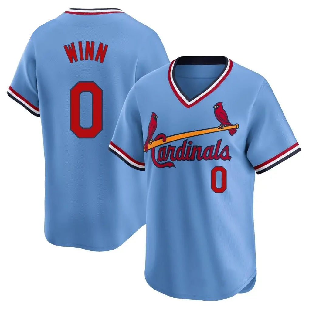 harde St. Louis Cardinals #0 Masyn Winn Player Light Blue City Connect Home T-shirt Stitched Jerseys