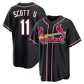 harde St. Louis Cardinals #11 Victor Scott II Player Black Carbon Fashio Game Stitched Jerseys
