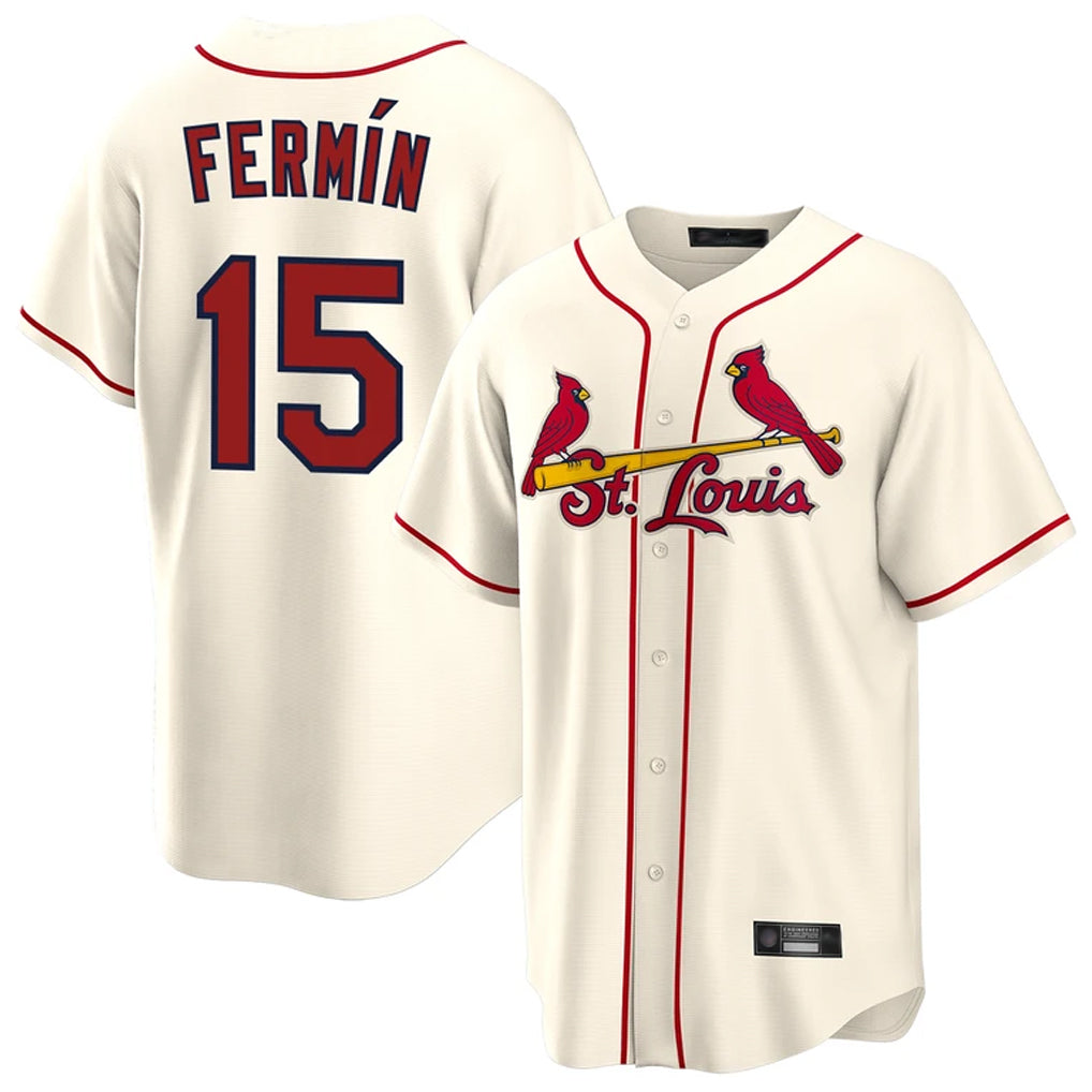 harde St. Louis Cardinals #15 Jose Fermin Player Cream Home Game Stitched Jerseys