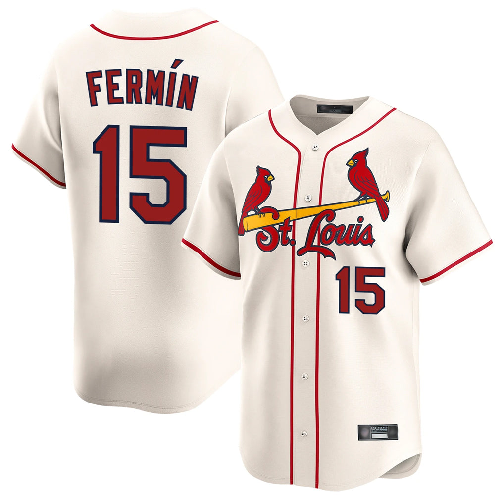 harde St. Louis Cardinals #15 Jose Fermin Player Cream Home Limited Stitched Jerseys