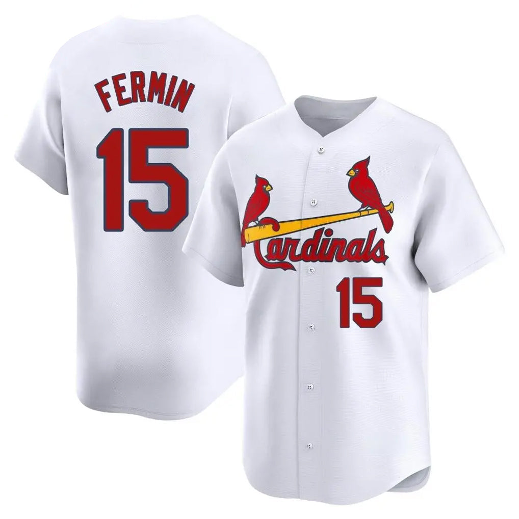 harde St. Louis Cardinals #15 Jose Fermin Player White Home Limited Stitched Jerseys