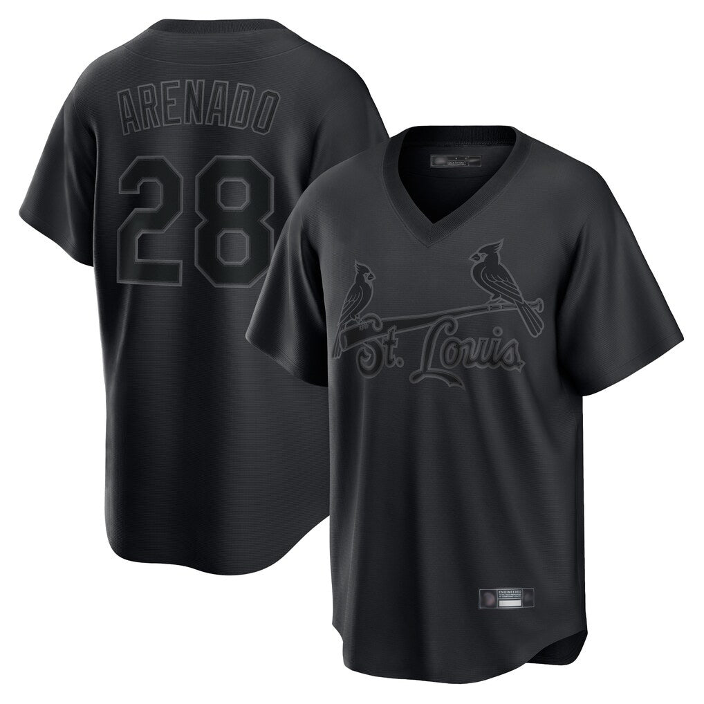 harde St. Louis Cardinals #28 Nolan Arenado Player Black City Connect T-shirt Stitched Jerseys