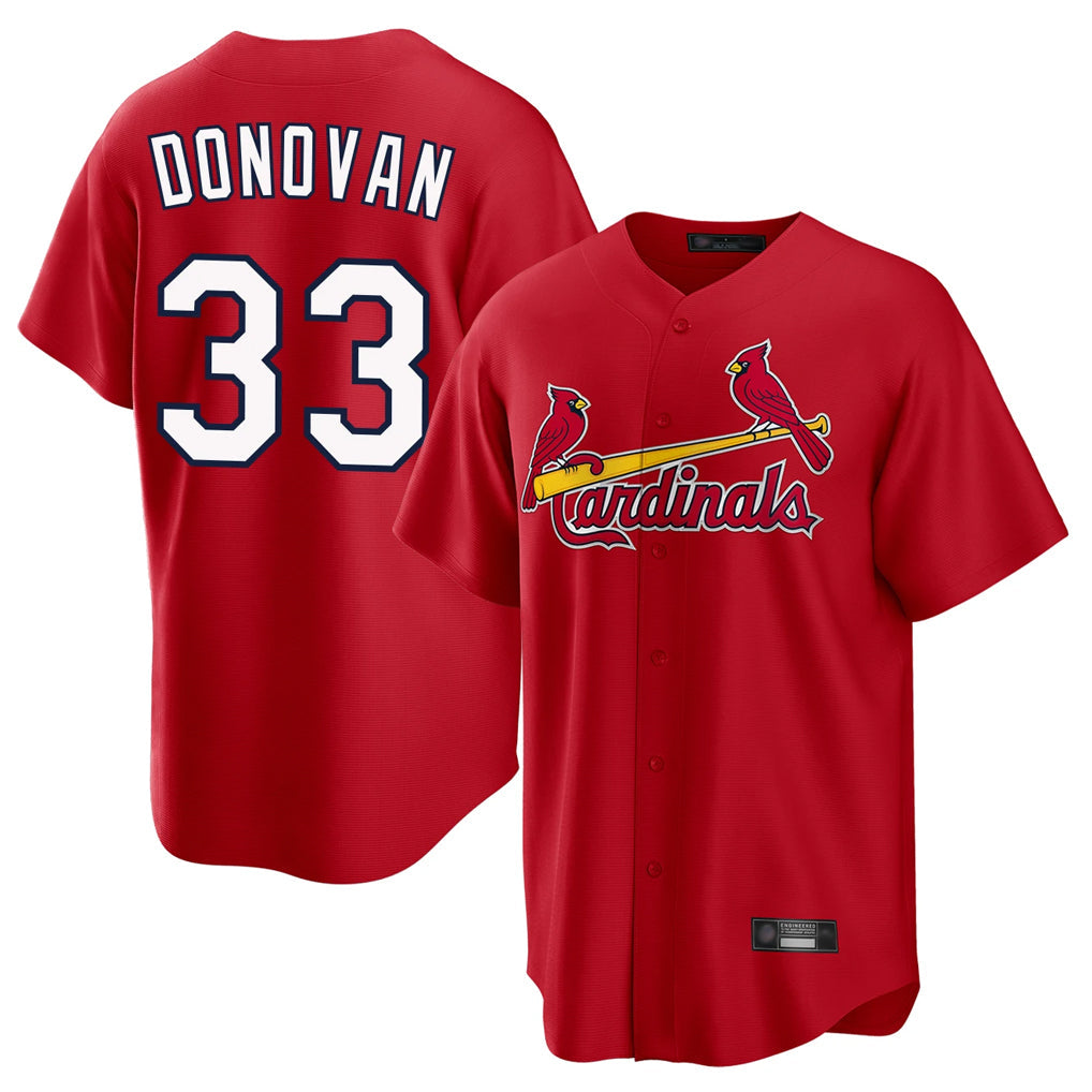 harde St. Louis Cardinals #33 Brendan Donovan Player Red Home Game Stitched Jerseys