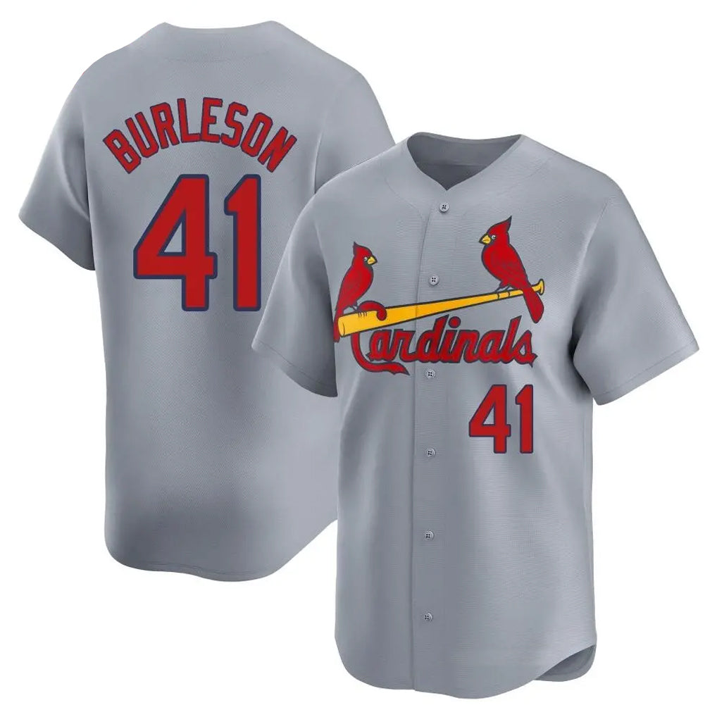 harde St. Louis Cardinals #41 Alec Burlesona Player Gray Home Limited Stitched Jerseys