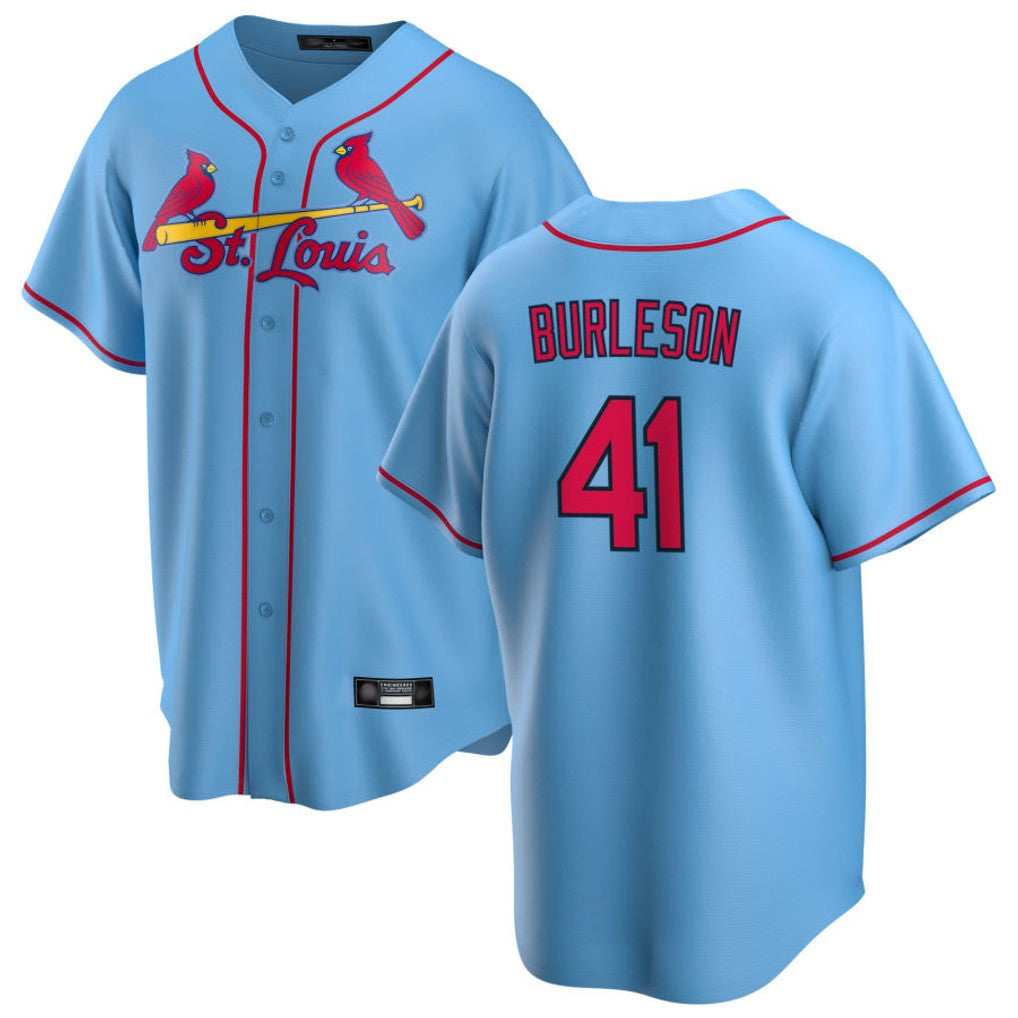 harde St. Louis Cardinals #41 Alec Burlesona Player Light Blue Home Game Stitched Jerseys