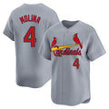 harde St. Louis Cardinals #4 Yadier Molina Player Gray Home Limited Stitched Jerseys