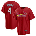harde St. Louis Cardinals #4 Yadier Molina Player Red Home Game Stitched Jerseys