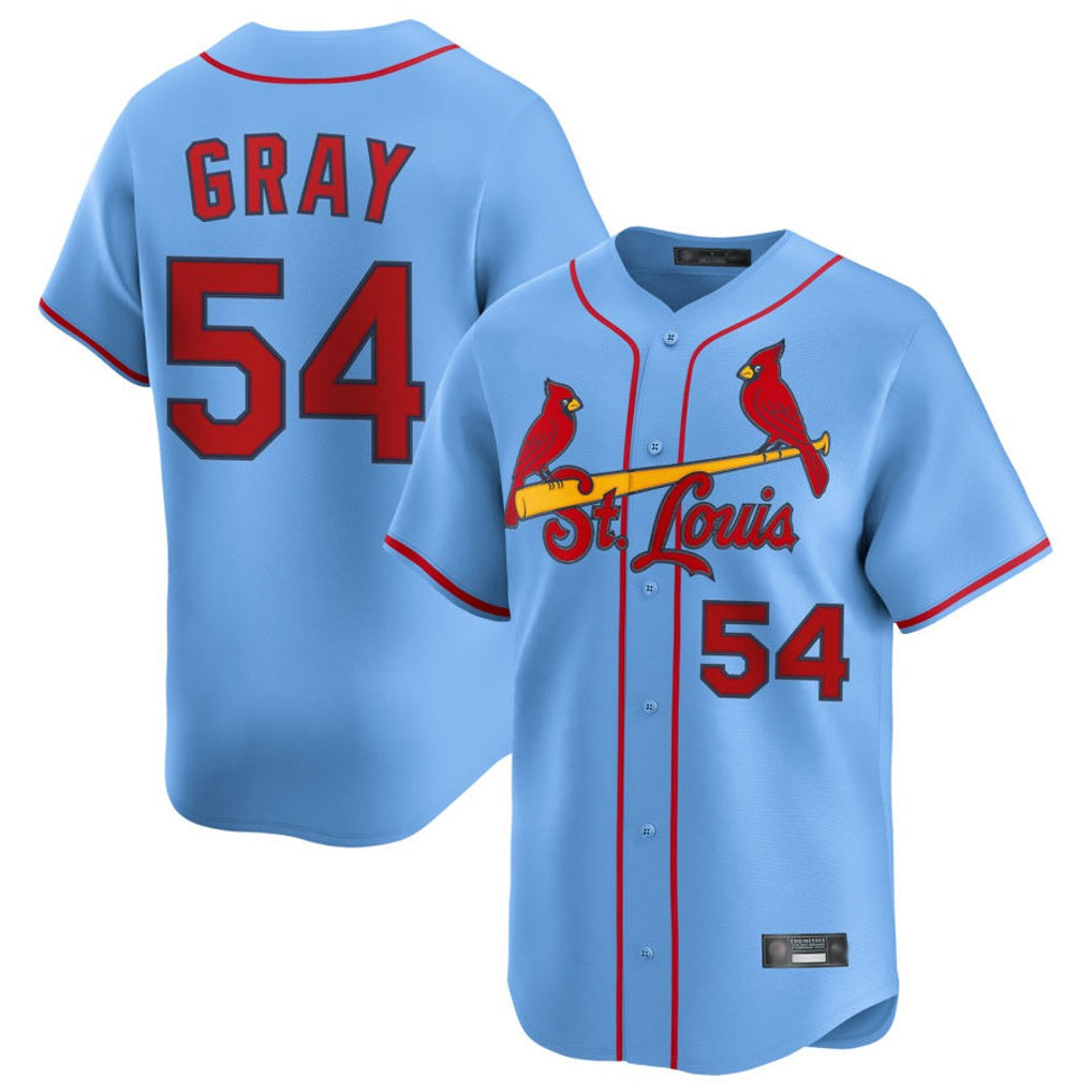harde St. Louis Cardinals #54 Sonny Gray Player Light Blue Home Limited Stitched Jerseys