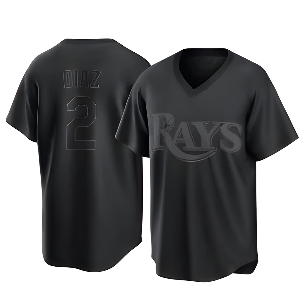 harde TB.Rays #2 Yandy Diaz Player Black Home Game Stitched Jerseys