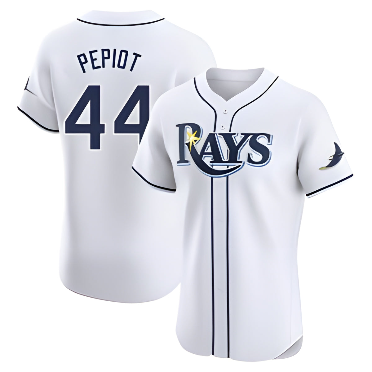 harde TB.Rays #44 Ryan Pepiot Player White Home Limited Elite Stitched Jerseys