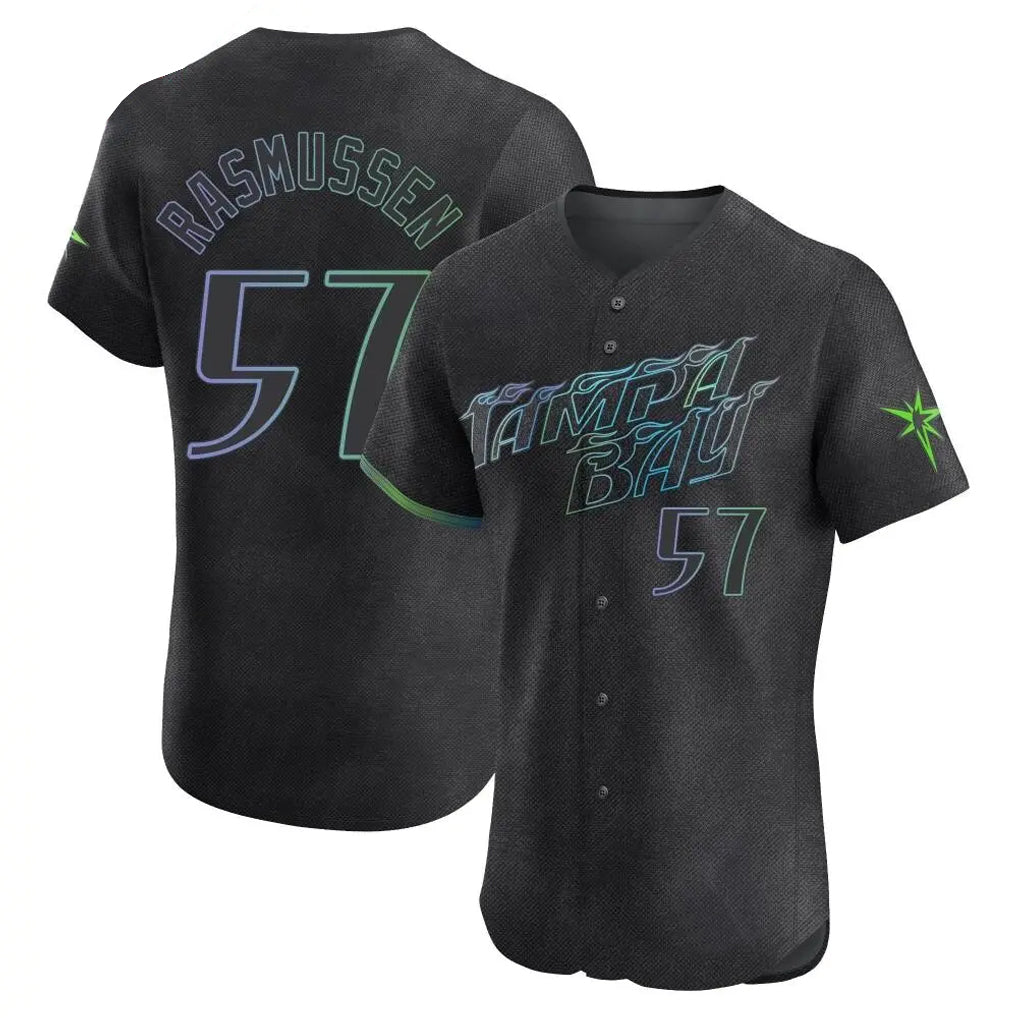 harde TB.Rays #57 Drew Rasmussen Player Black City Connect Home Limited Elite Stitched Jerseys