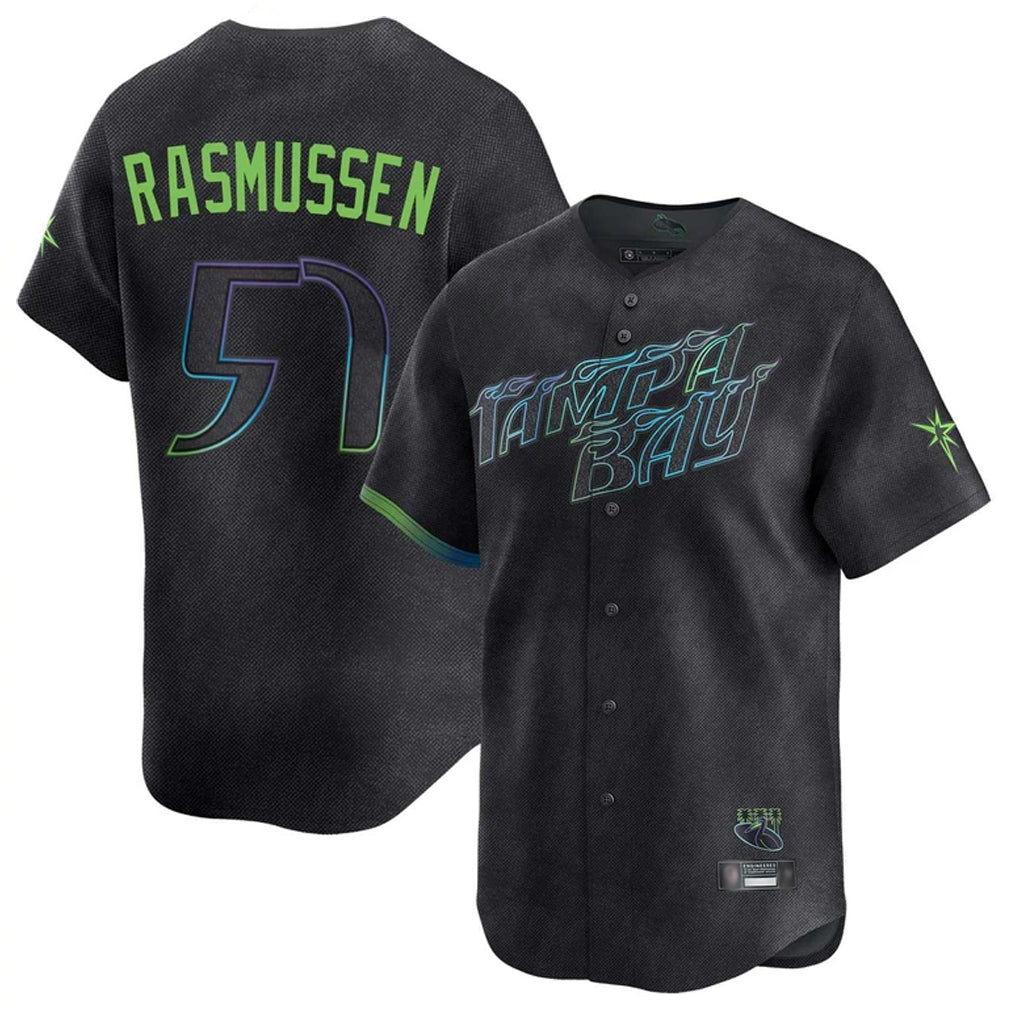 harde TB.Rays #57 Drew Rasmussen Player Black City Connect Home Limited Stitched Jerseys