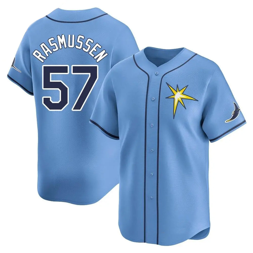 harde TB.Rays #57 Drew Rasmussen Player Light Blue Home Limited Stitched Jerseys