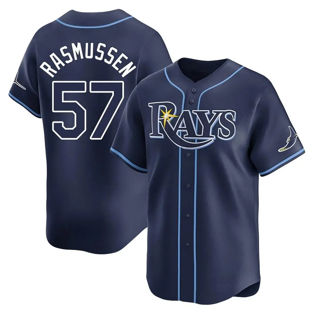 harde TB.Rays #57 Drew Rasmussen Player Navy Home Limited Stitched Jerseys