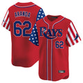 harde TB.Rays #62 Jonathan Aranda Player Red 2025 Independence Day Vapor Premier Limited Stitched Jerseys