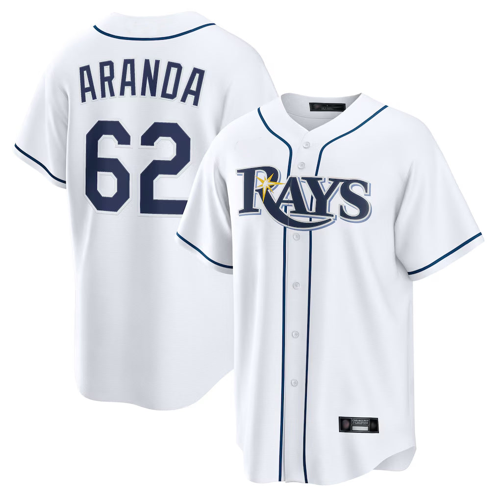 harde TB.Rays #62 Jonathan Aranda Player White Home Game Stitched Jerseys