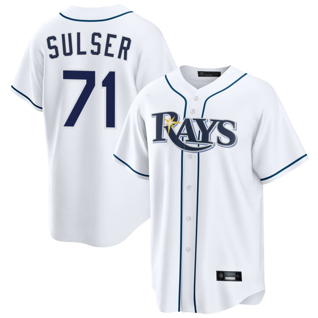 harde TB.Rays #71 Cole Sulser Player White Home Game Stitched Jerseys