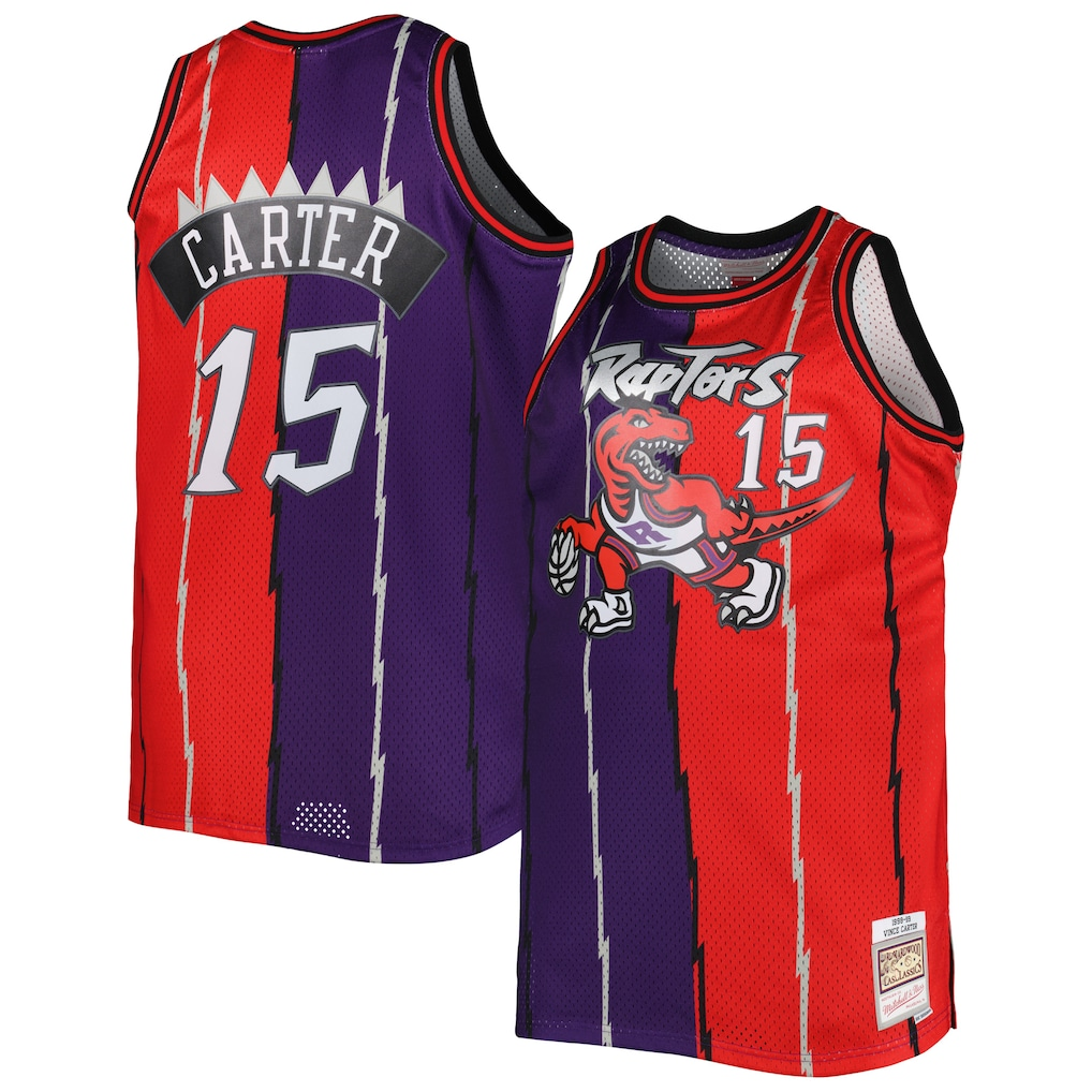 harde T.Raptors Mitchell & Ness Purple Red Big & Tall Hardwood Classics 1998-99 Split Swingman Jerseys