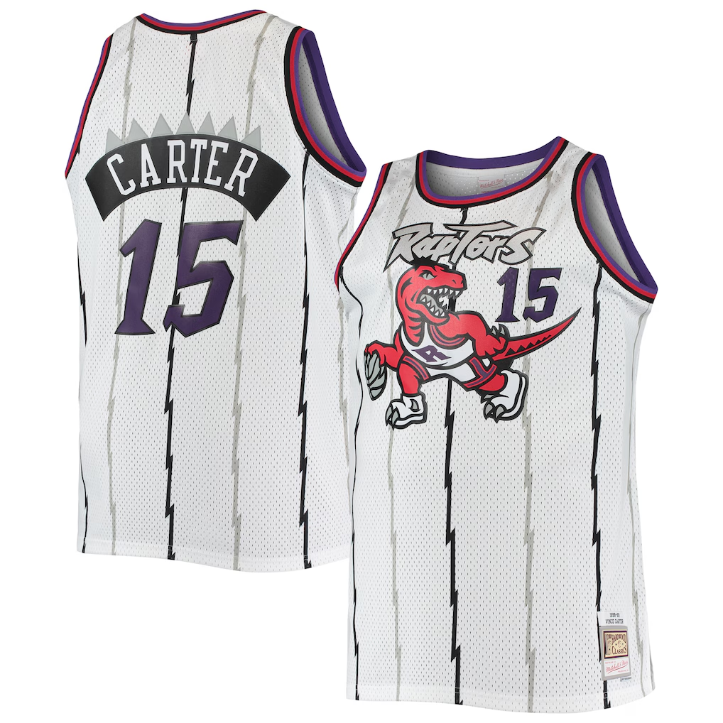 harde T.Raptors #15 Vince Carter Mitchell & Ness White 1998-99 Big & Tall Hardwood Classics Swingman Jerseys