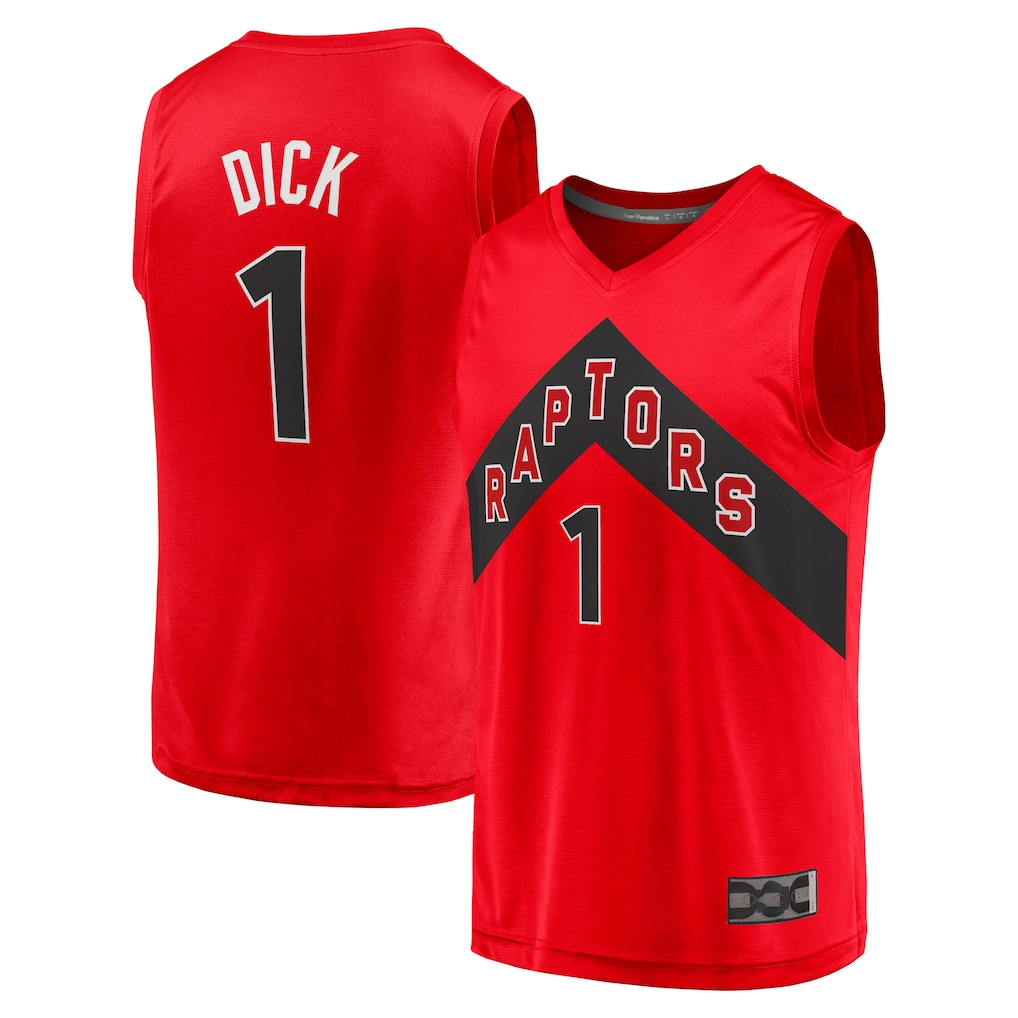 harde T.Raptors #1 Gradey Dick Red Fast Break Player Jerseys - Icon Edition