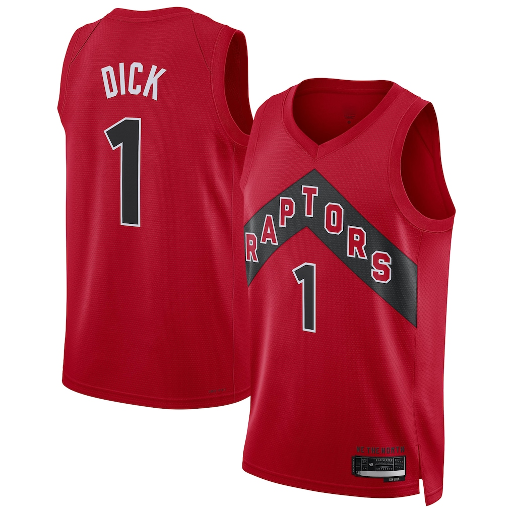 harde T.Raptors #1 Gradey Dick Red Swingman Player Jerseys - Icon Edition