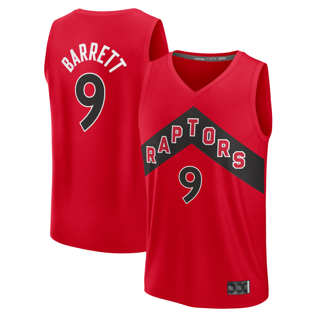 harde T.Raptors #9 RJ Barrett Red Fast Break Jerseys - Icon Edition