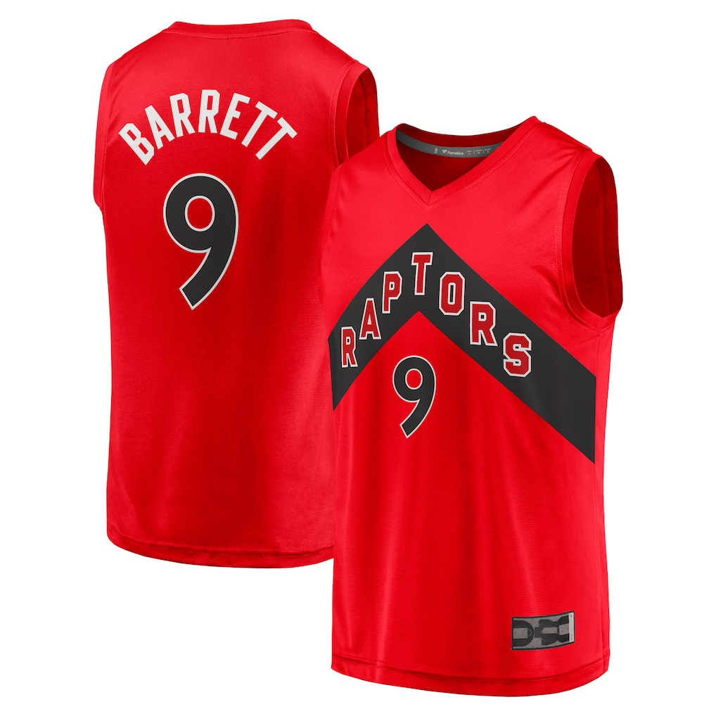 harde T.Raptors #9 RJ Barrett Red Fast Break Player Jerseys - Icon Edition