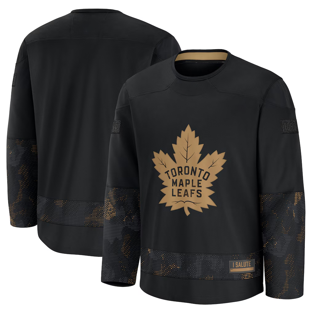 harde T.Maple Leafs Black 2024 Military Appreciation Practice Jerseys