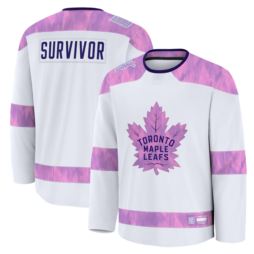 harde T.Maple Leafs White Hockey Fights Cancer Survivor Practice Jerseys