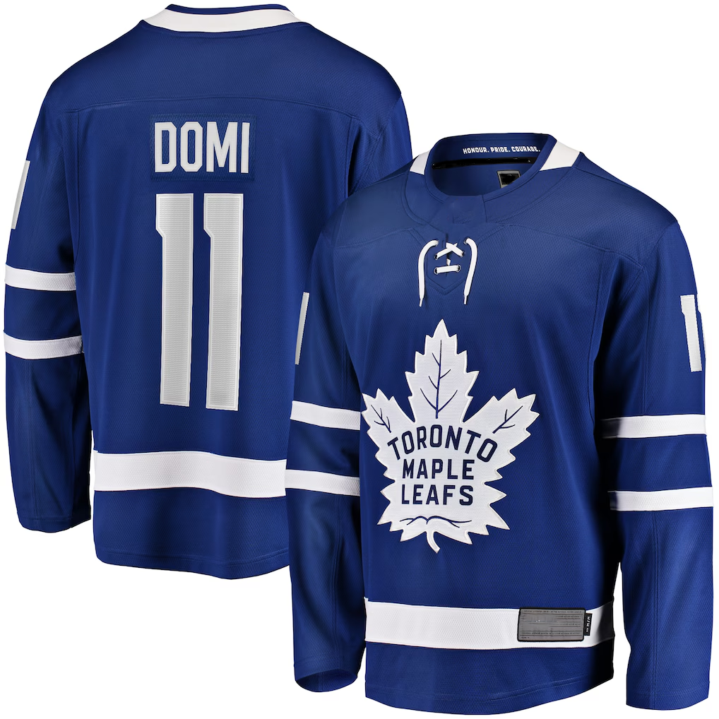 harde T.Maple Leafs #11 Max Domi Blue Home Breakaway Jerseys
