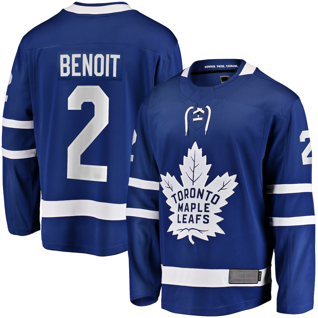 harde T.Maple Leafs #2 Simon Benoit Blue Home Premier Breakaway Player Jerseys
