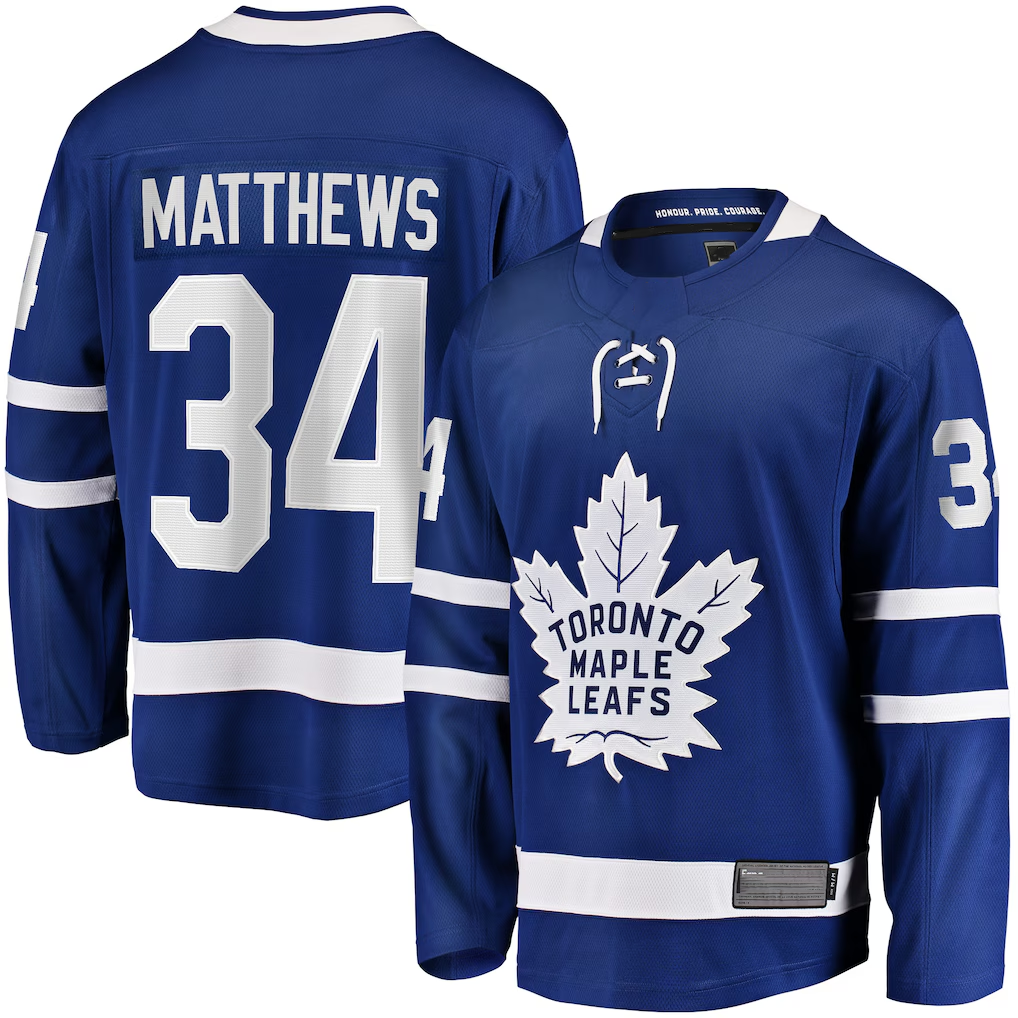 harde T.Maple Leafs #34 Auston Matthews Blue Home Breakaway Jerseys