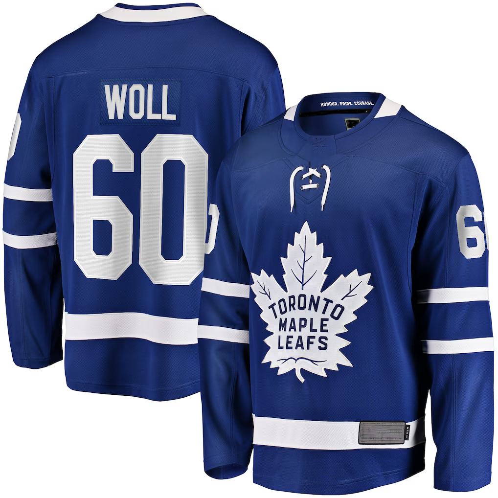 harde T.Maple Leafs #60 Joseph Woll Blue Home Premier Breakaway Player Jerseys