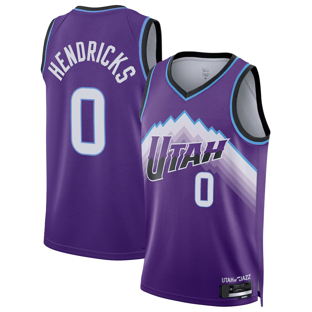 harde U.Jazz #0 Taylor Hendricks Purple Swingman Jerseys - Icon Edition
