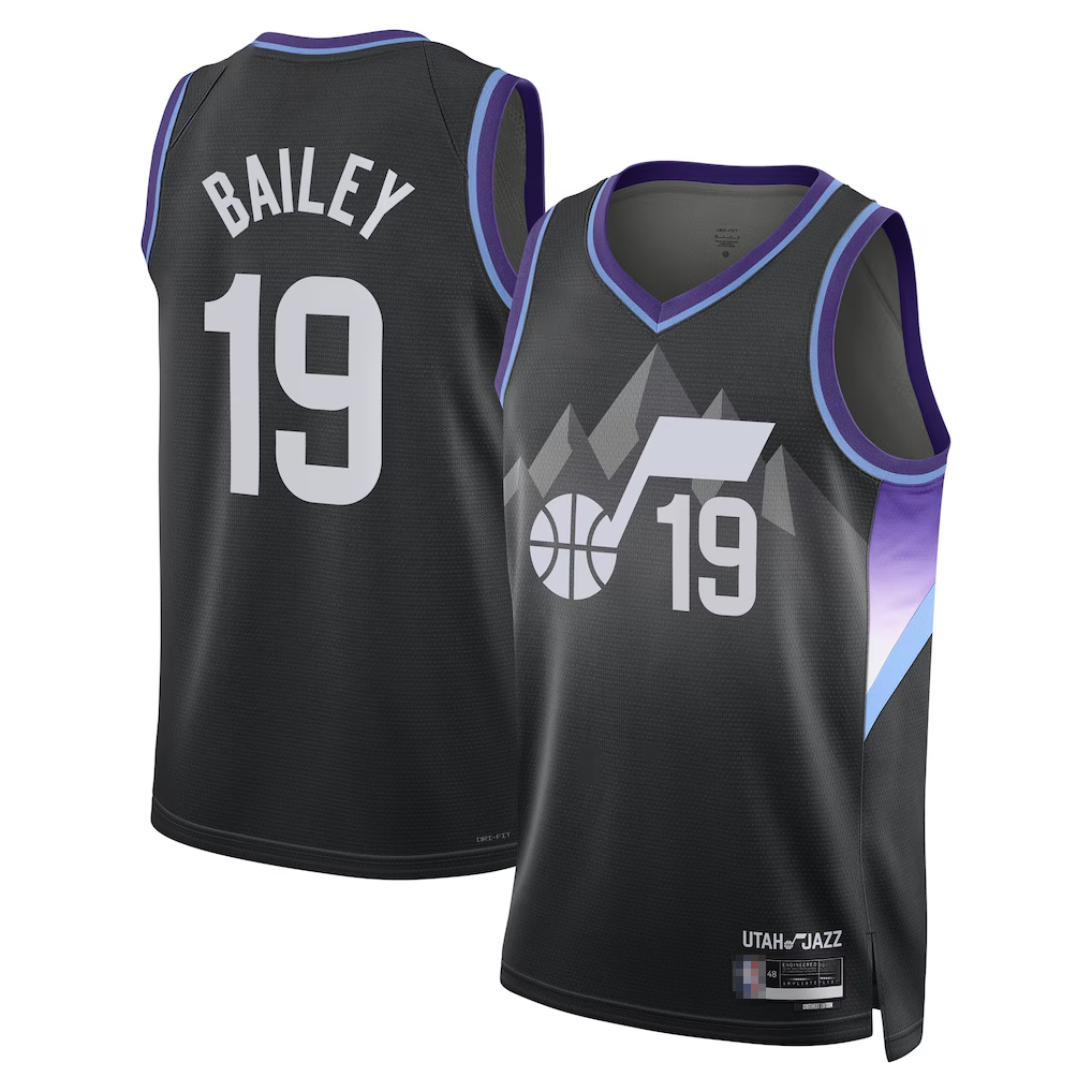 harde U.Jazz #19 Ace Bailey Black Swingman Player Jerseys - Statement Edition