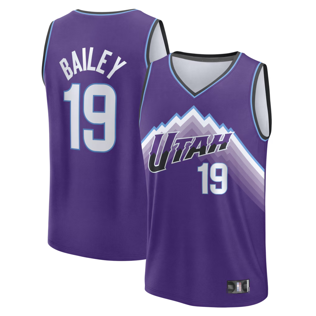 harde U.Jazz #19 Ace Bailey Fanatics Purple Fast Break Replica Jerseys - Icon Edition