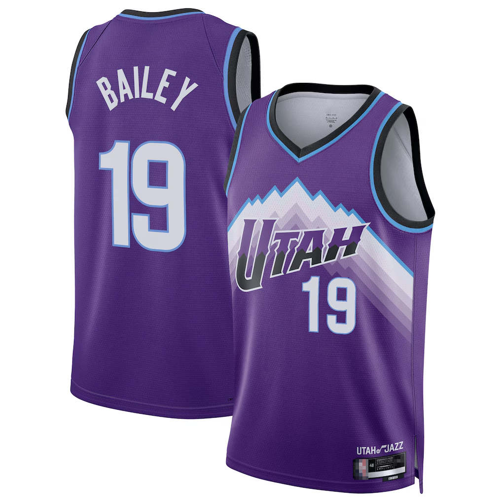 harde U.Jazz #19 Ace Bailey Purple Swingman Jerseys - Icon Edition