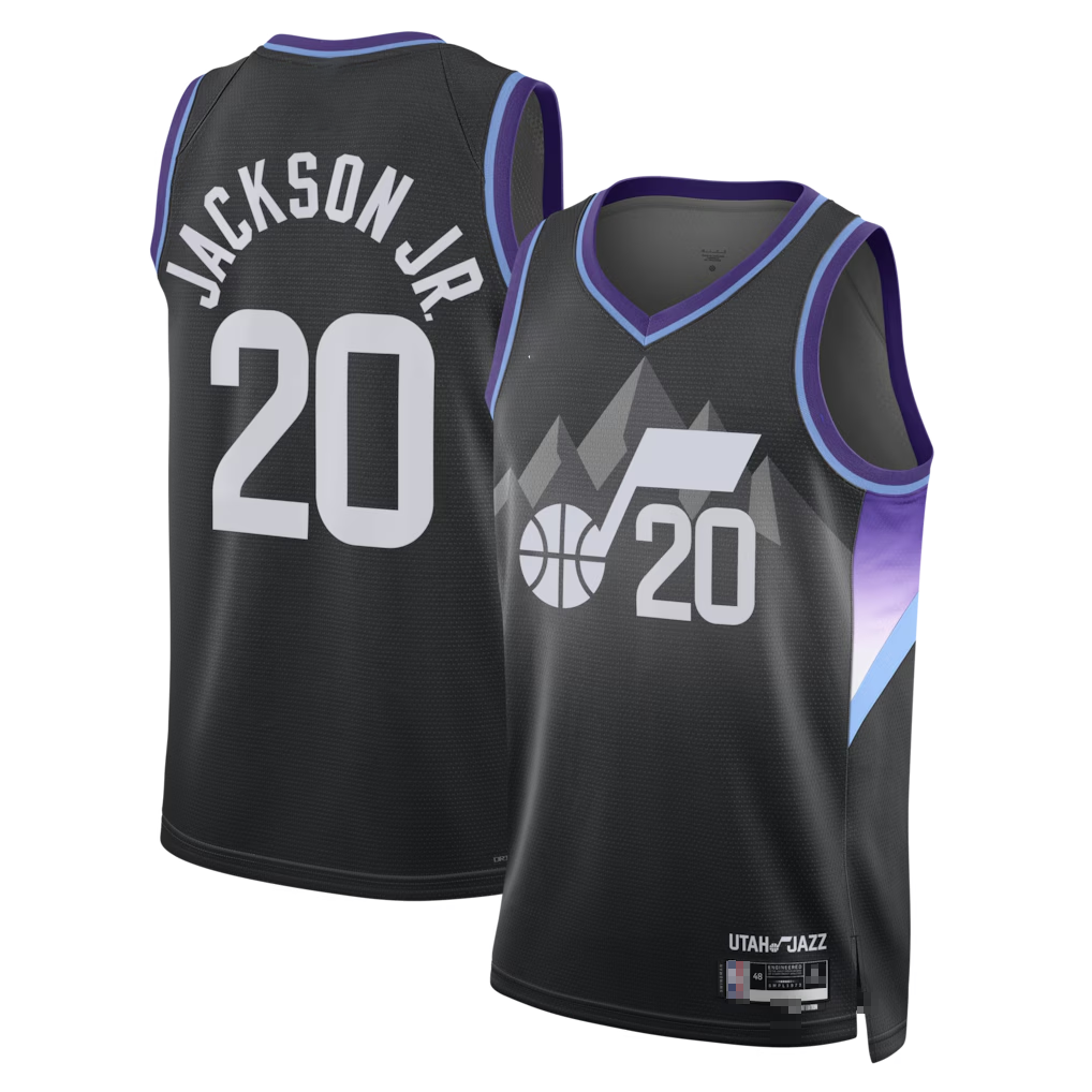 harde U.Jazz #20 Jaren Jackson Jr. Black Swingman Jerseys - Statement Edition
